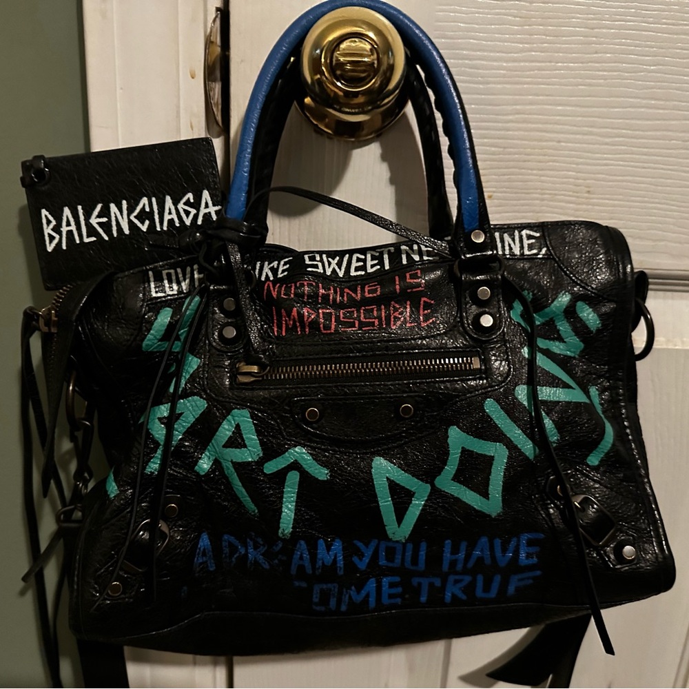 Balenciaga graffiti bag with should strap